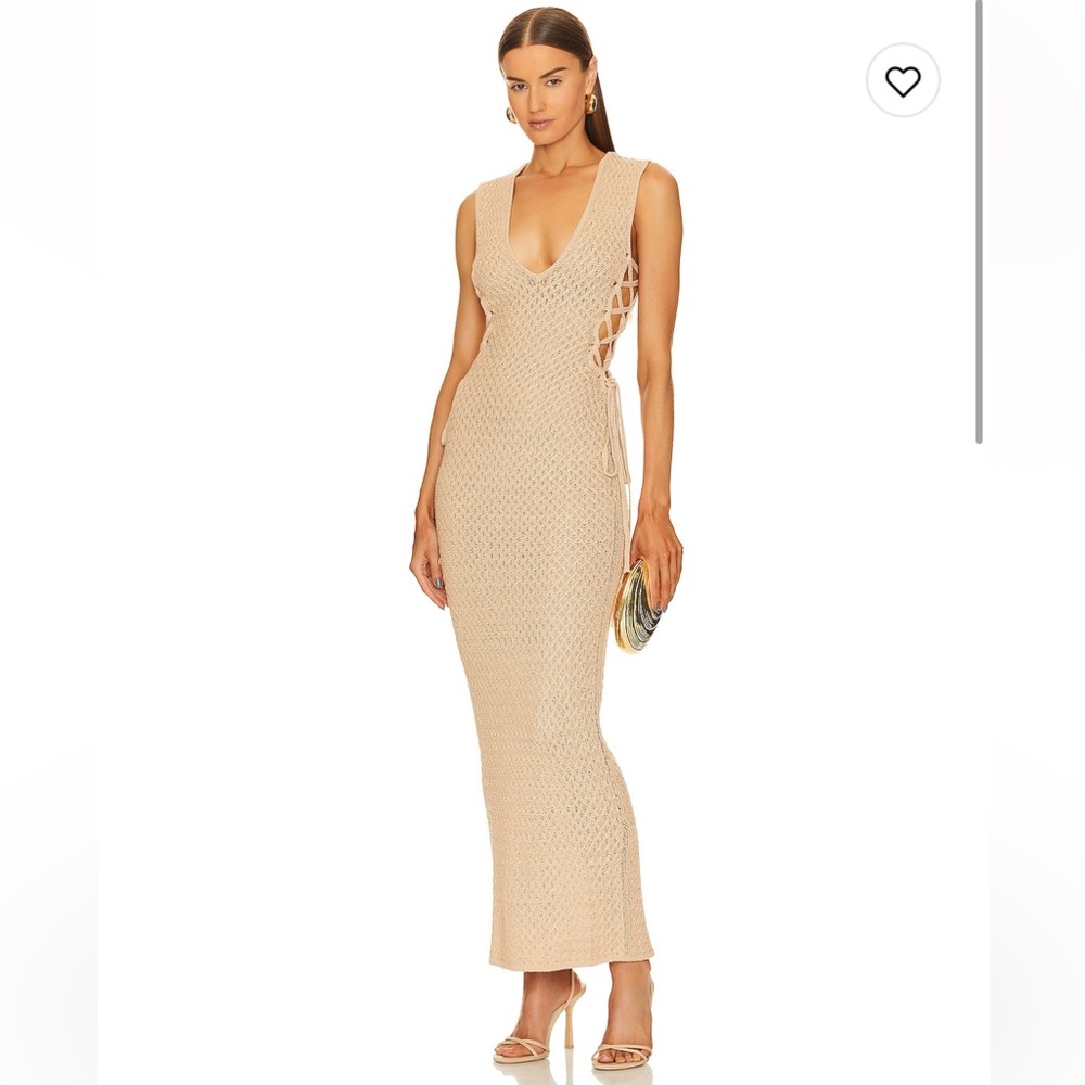 Michael Costello Kyle Maxi Dress in Beige NWT
